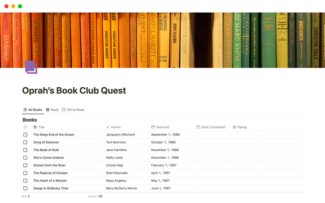 Oprah’s Book Club Quest